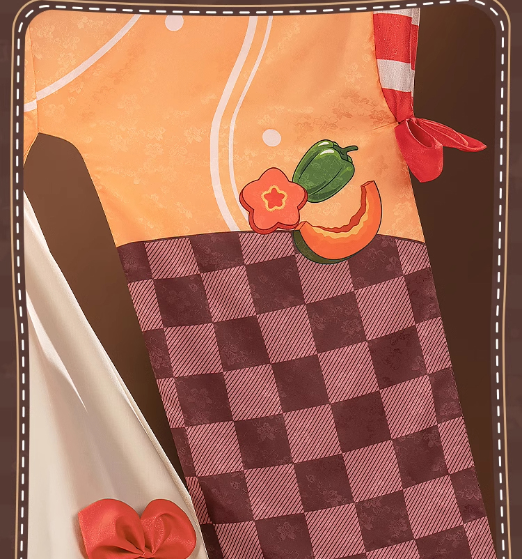 Hatsune Miku Snow Japanese Style Cosplay Costume Top and Skirt with Apron and Hair Accessories