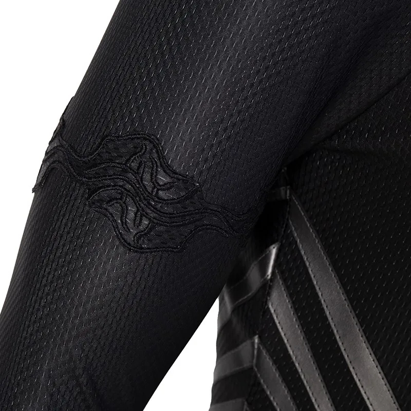 Justice League Superman Clark Kent Black Battle Suit Halloween Cosplay Costume Full Set DC Movie