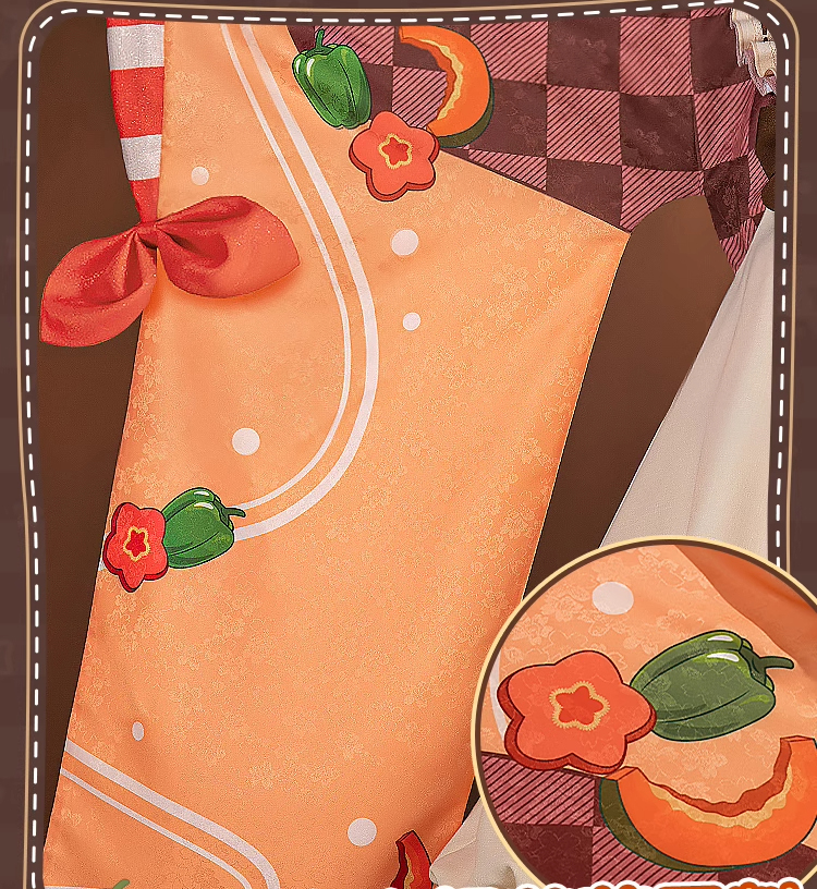 Hatsune Miku Snow Japanese Style Cosplay Costume Top and Skirt with Apron and Hair Accessories