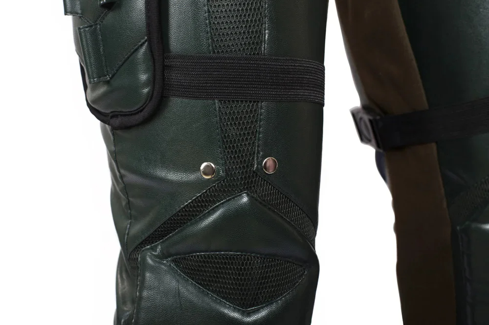 The Arrow Season 5 Green Arrow Cosplay Costume Oliver Quee Outfit Halloween Costumes Men Leather Pantsfantasias adulto masculino DC Movie Type