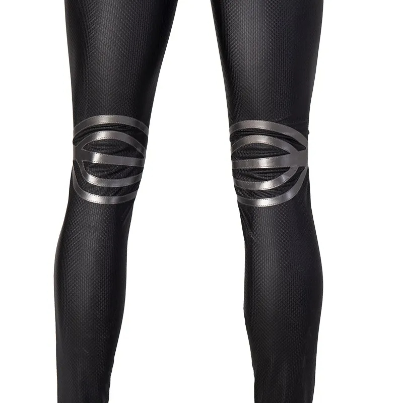 Justice League Superman Clark Kent Black Battle Suit Halloween Cosplay Costume Full Set DC Movie