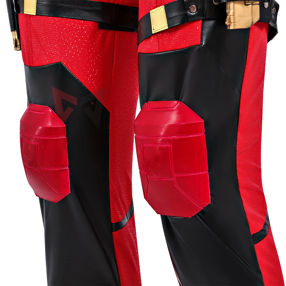 Marvel Movies Wolverineng Cosplay Costume Accessories Red Deadpool Jumpsuit 