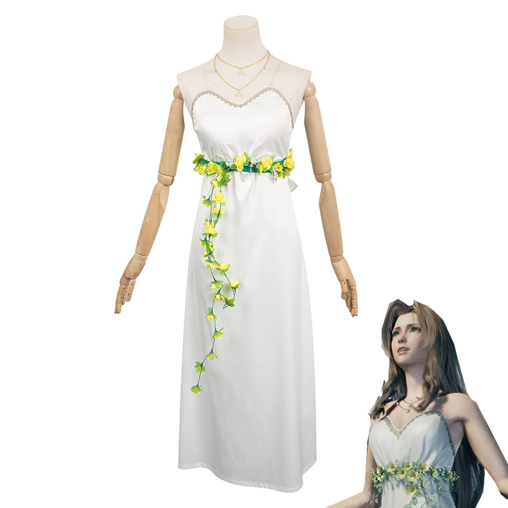 Aerith Cosplay Fantasia Dress Anime Game Final Fantasy VII Disguise Women Costume