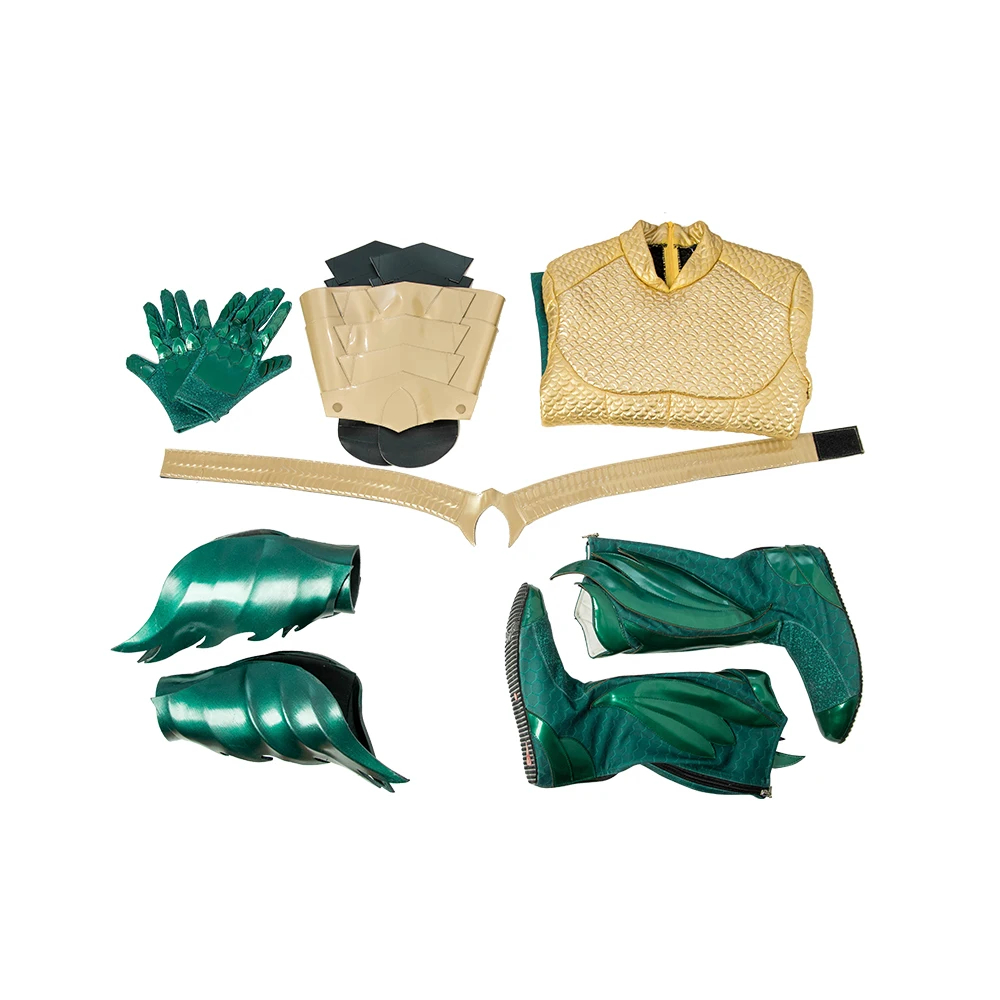 DC Movie Aquaman Arthur Curry Battle Suit Halloween Cosplay Costume Full Set