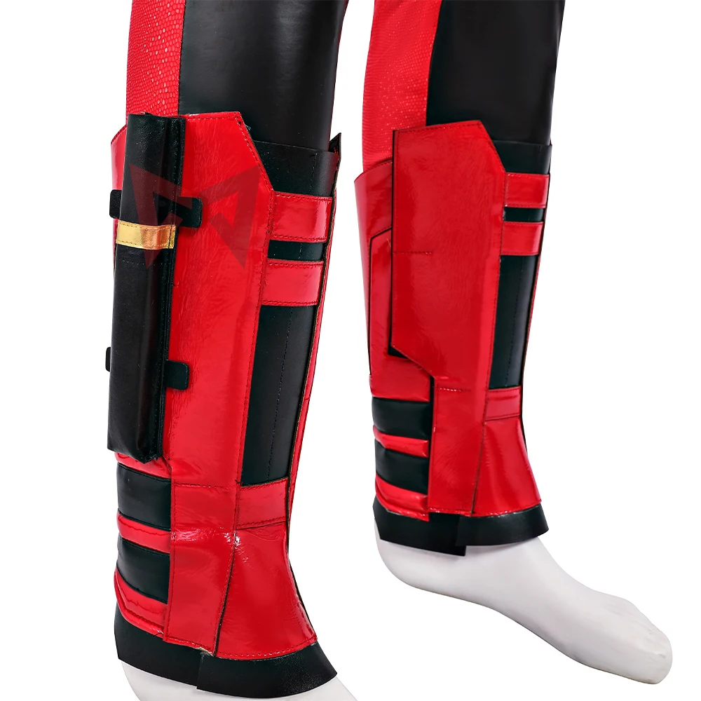 Marvel Movies Wolverineng Cosplay Costume Accessories Red Deadpool Jumpsuit 