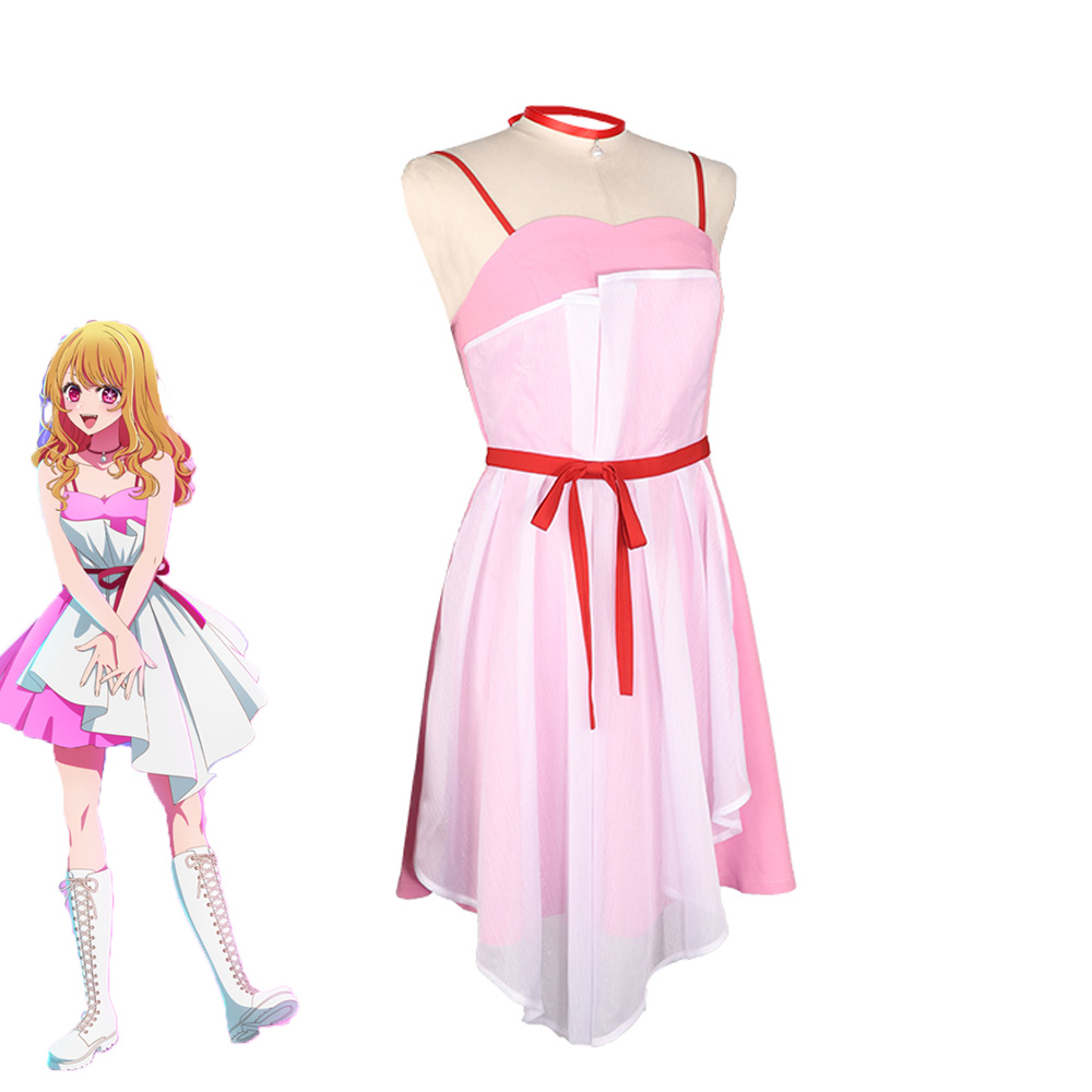 Anime Oshi No Ko Ai Ruby Hoshino Cosplay Costume Rubii Pink Ceremonial Dress Outfit