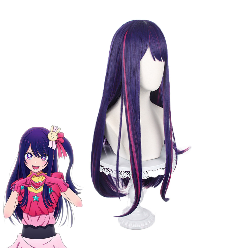 Oshi No Ko Hoshino Ai Cosplay Wig Long Dark Purple Heat Resistant Synthetic Wigs 