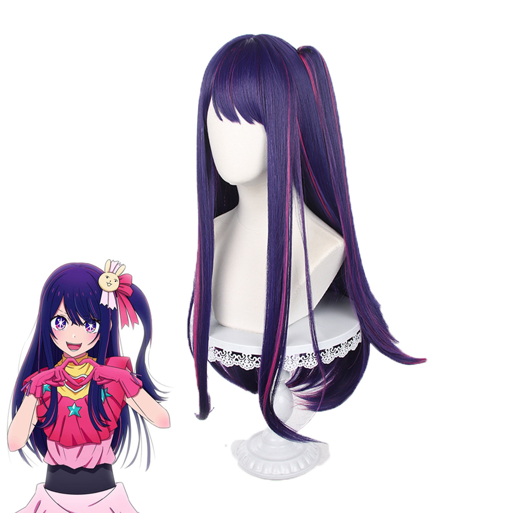 Oshi No Ko Hoshino Ai Cosplay Wig Long Dark Purple Heat Resistant Synthetic Wigs 