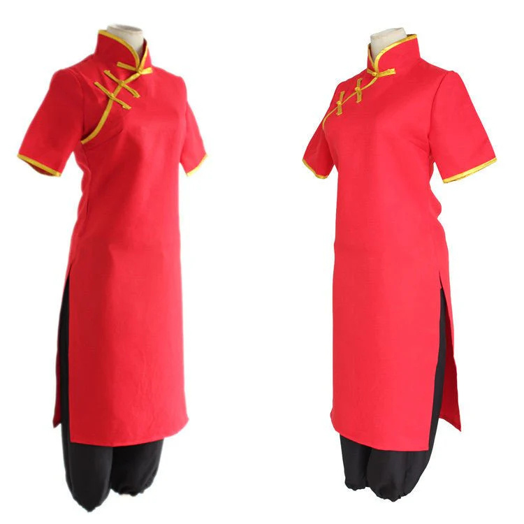 Anime GINTAMA Kagura Red Cheongsam Cosplay Costume