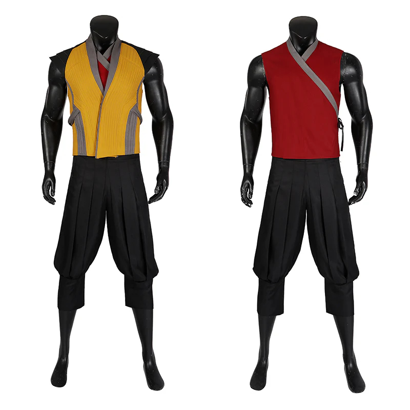 Mortal Kombat Scorpion Top Pants Mask Full Outfits Party Carnival Halloween Cosplay Costume