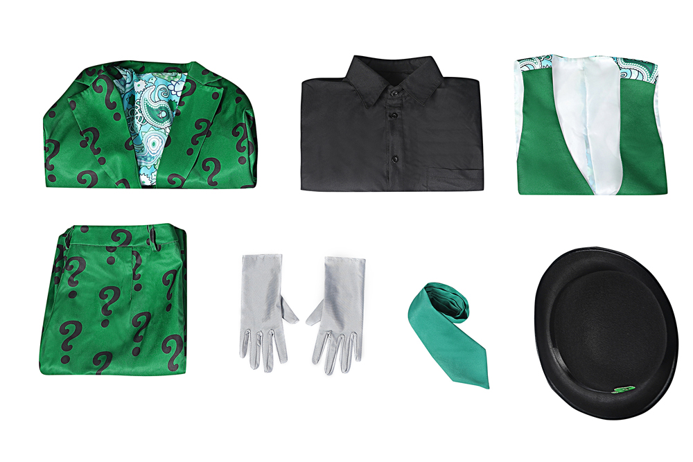 The 218.921Batman 1966 TV  Riddler Cosplay Costume Halloween Costume Sets DC Movie 4854
