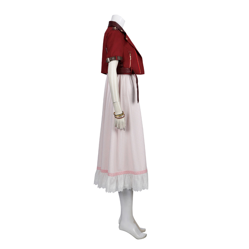 Final Fantasy VII Rebirth Aerith Gainsborough Cosplay Costume Coat Dress Boots
