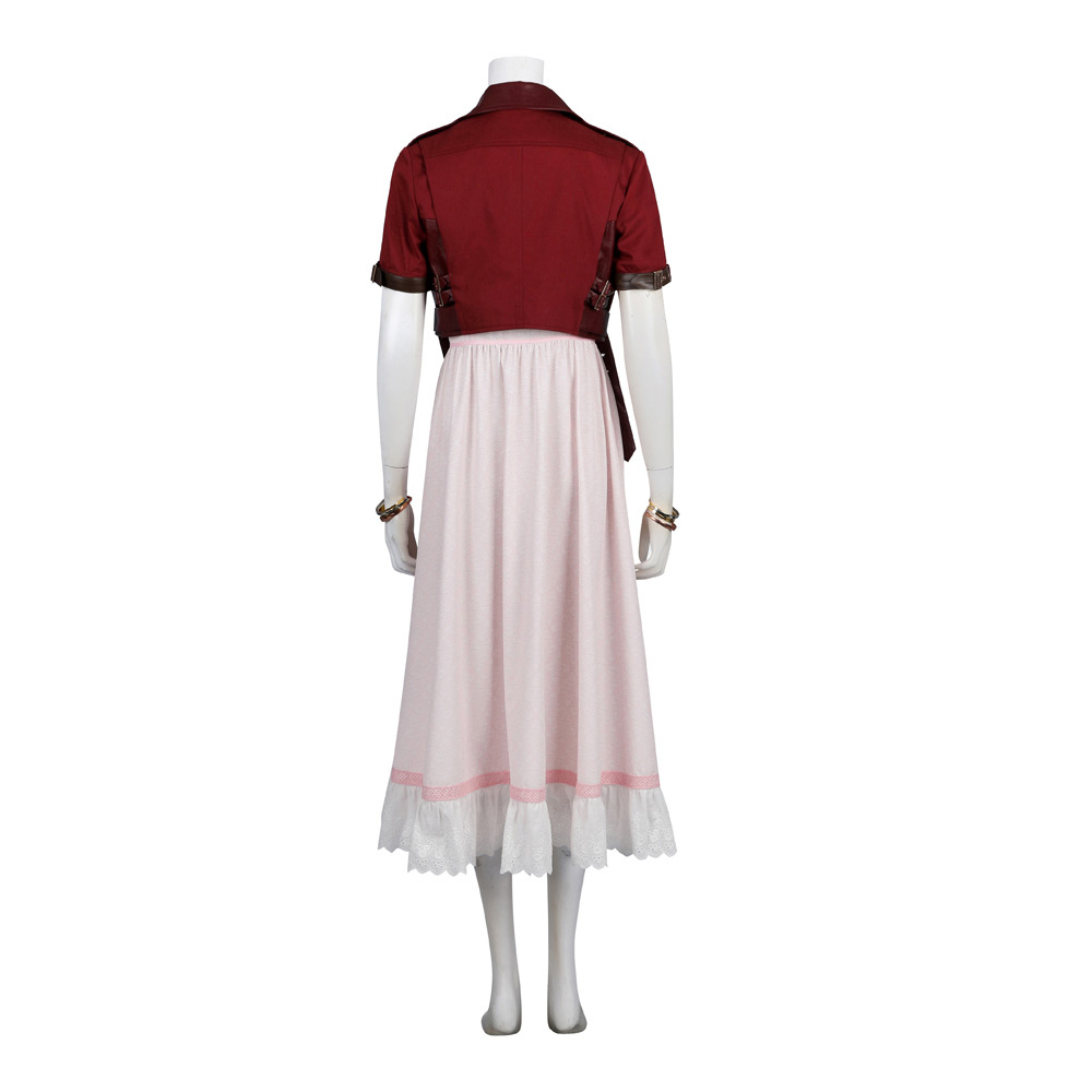 Final Fantasy VII Rebirth Aerith Gainsborough Cosplay Costume Coat Dress Boots