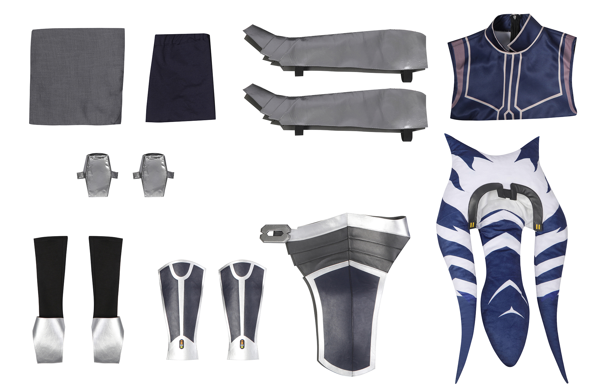 Movie Star Wars Clone Ahsoka Full Set Outfits Halloween Cosplay Costume