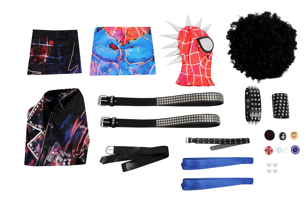 Spider-Man: Across The Spider-Verse Spider-Punk Hobart 'Hobie' Brown  Cosplay Costume Halloween Costume Sets DC Movie 5200
