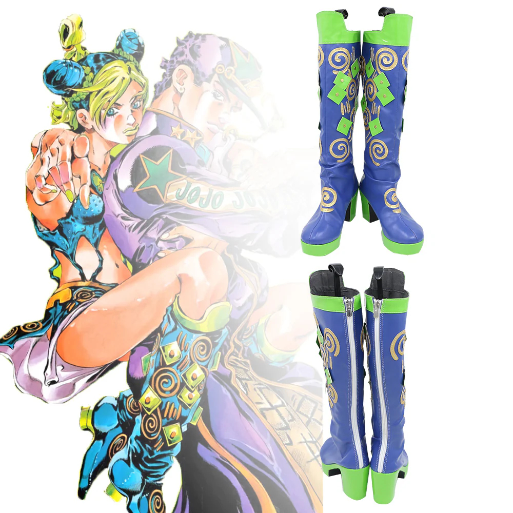 Jojo'S Bizarre Adventure：Stone Ocean Cujoh Jolyne Blue Shoes Cosplay Boots