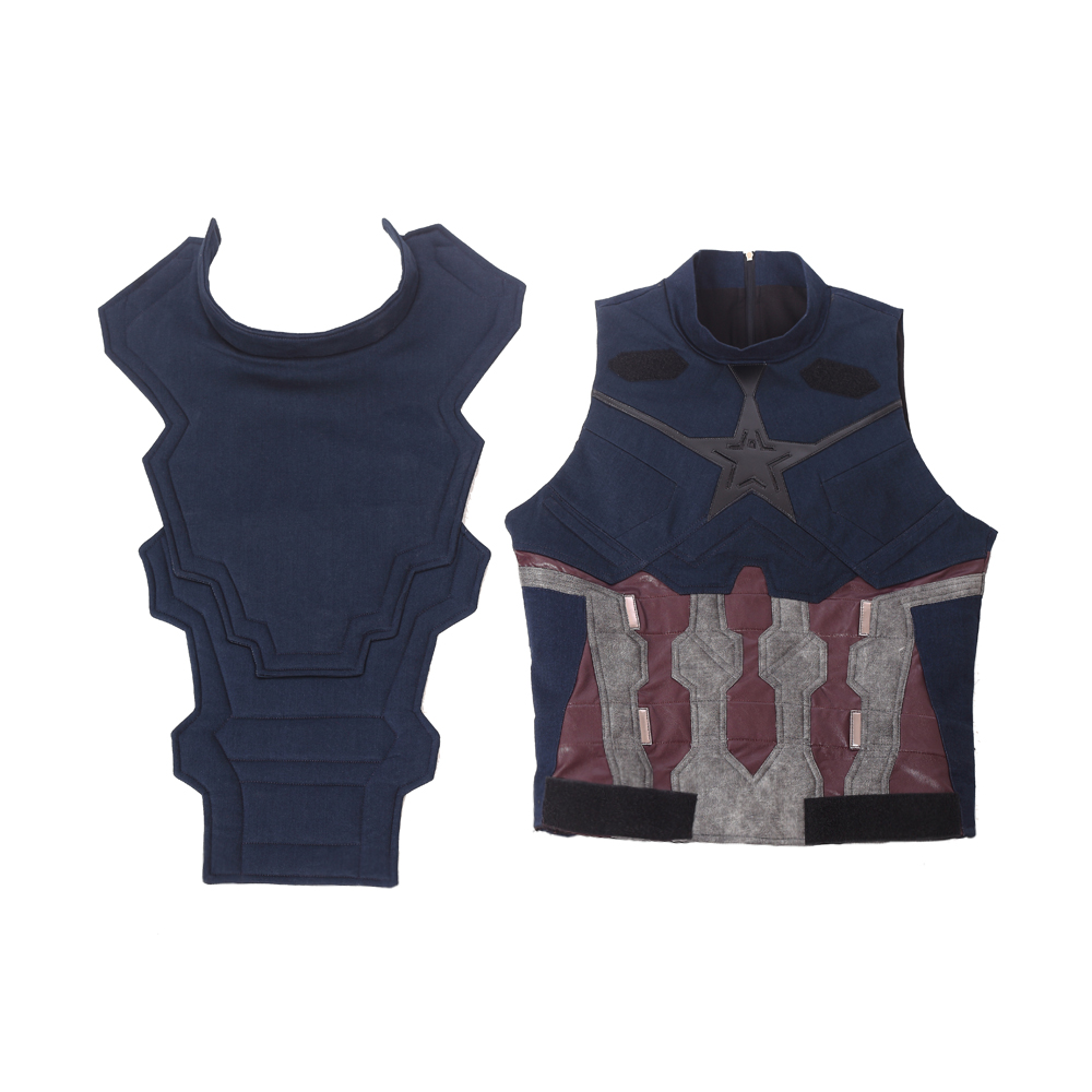 Marvel Movie Avengers Infinity War Captain America Steve Rogers Blue Battle Suit Halloween Cosplay Costume Full Set M20180193