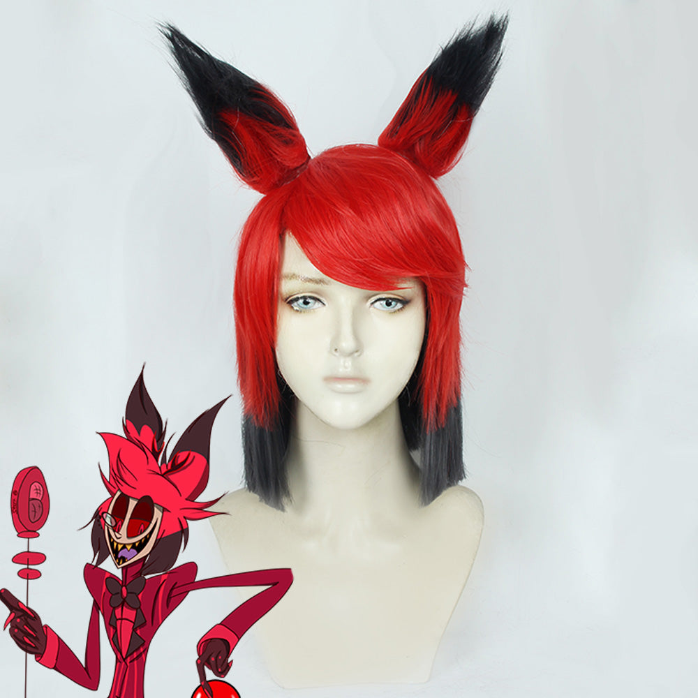 Hazbin Hotel Alastor Red Cosplay Wig