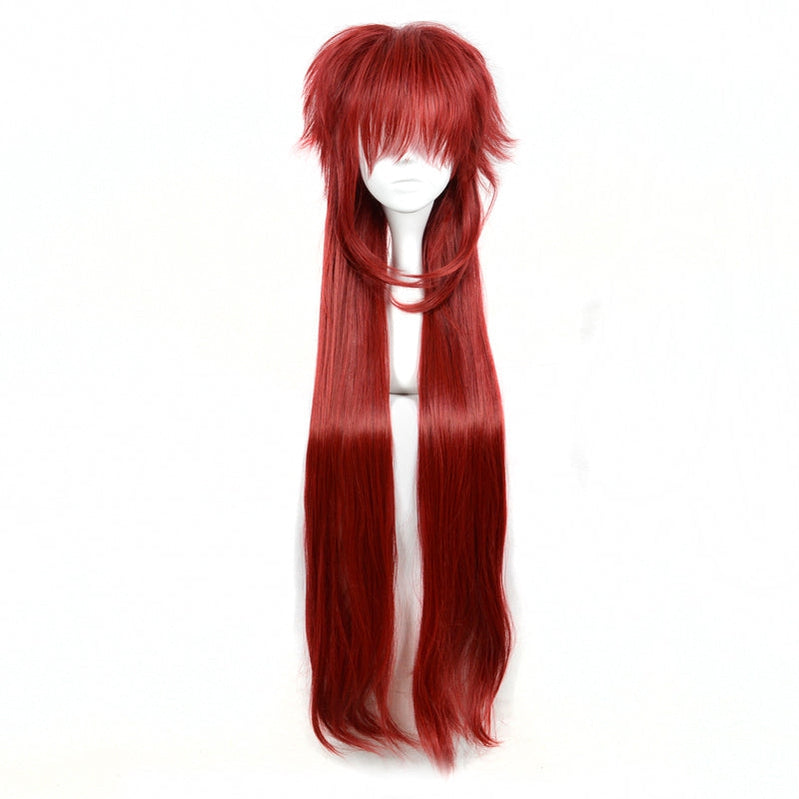 Anime Black Butler Grell Sutcliff Long Dark Red Cosplay Wigs