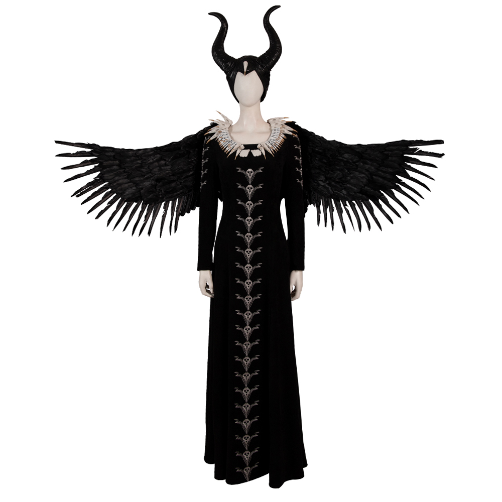 Movie Maleficent Disguise Disney Sleeping Beauty Cosplay Costume With Hat And Wings  M20190310