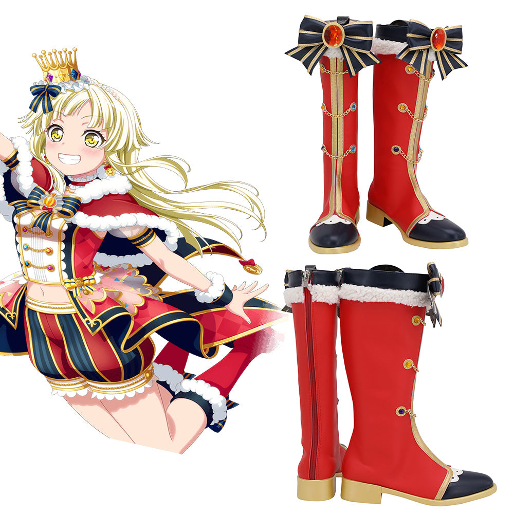 Bang Dream! Hello happy world! Smile seeker! Kokoro Tsurumaki Red Shoes Cosplay Boots