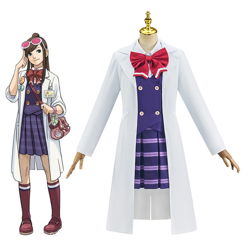 Ace Attorney Gyakuten Saiban Ema Skye Uniform Cosplay Costume