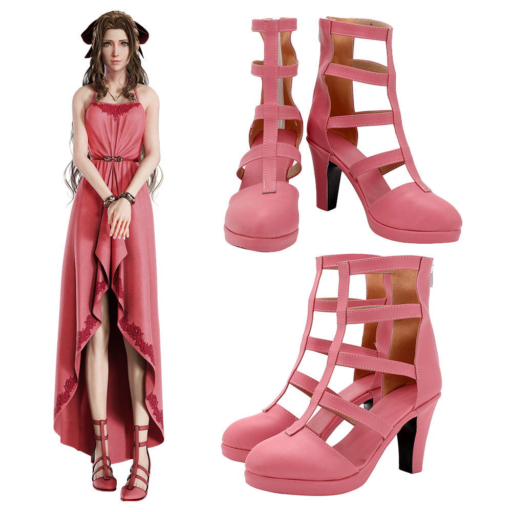  Final Fantasy VII Aerith Gainsborough Cosplay Shoes