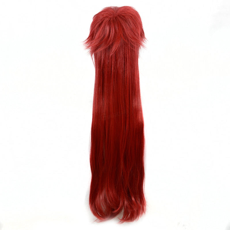 Anime Black Butler Grell Sutcliff Long Dark Red Cosplay Wigs