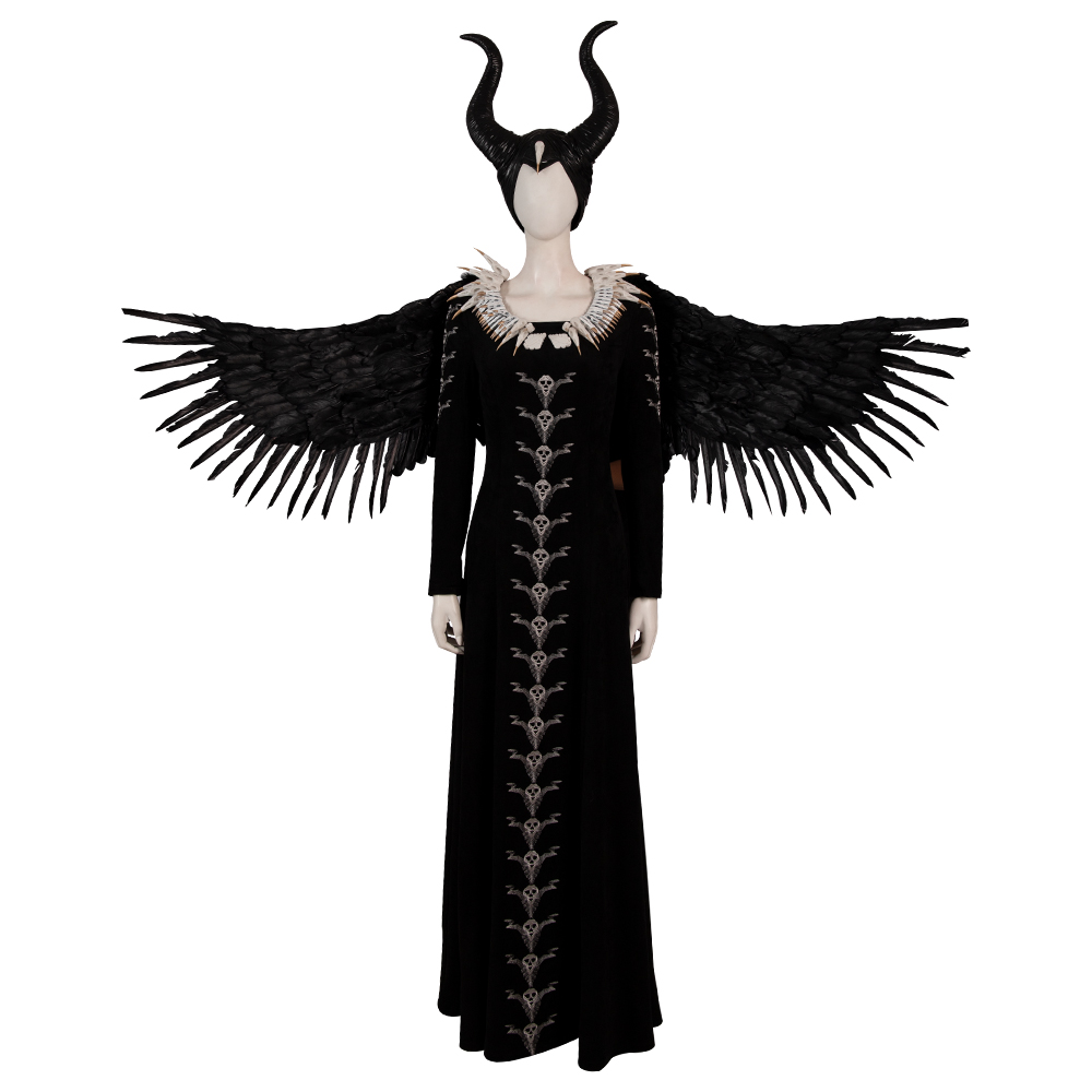 Movie Maleficent Disguise Disney Sleeping Beauty Cosplay Costume With Hat And Wings  M20190310
