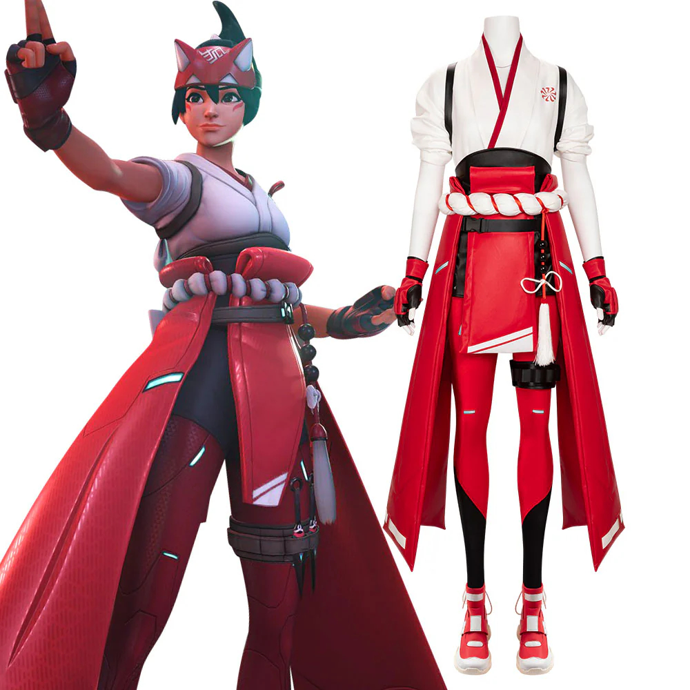 Overwatch2 OW2 Kiriko Red Cosplay Costume