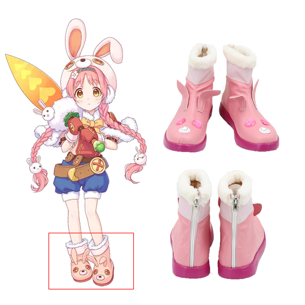 Game Princess Connect! Re:Dive Mimi Akane Pink Cosplay Shoes , Remark Calf Circumference +Boots Height