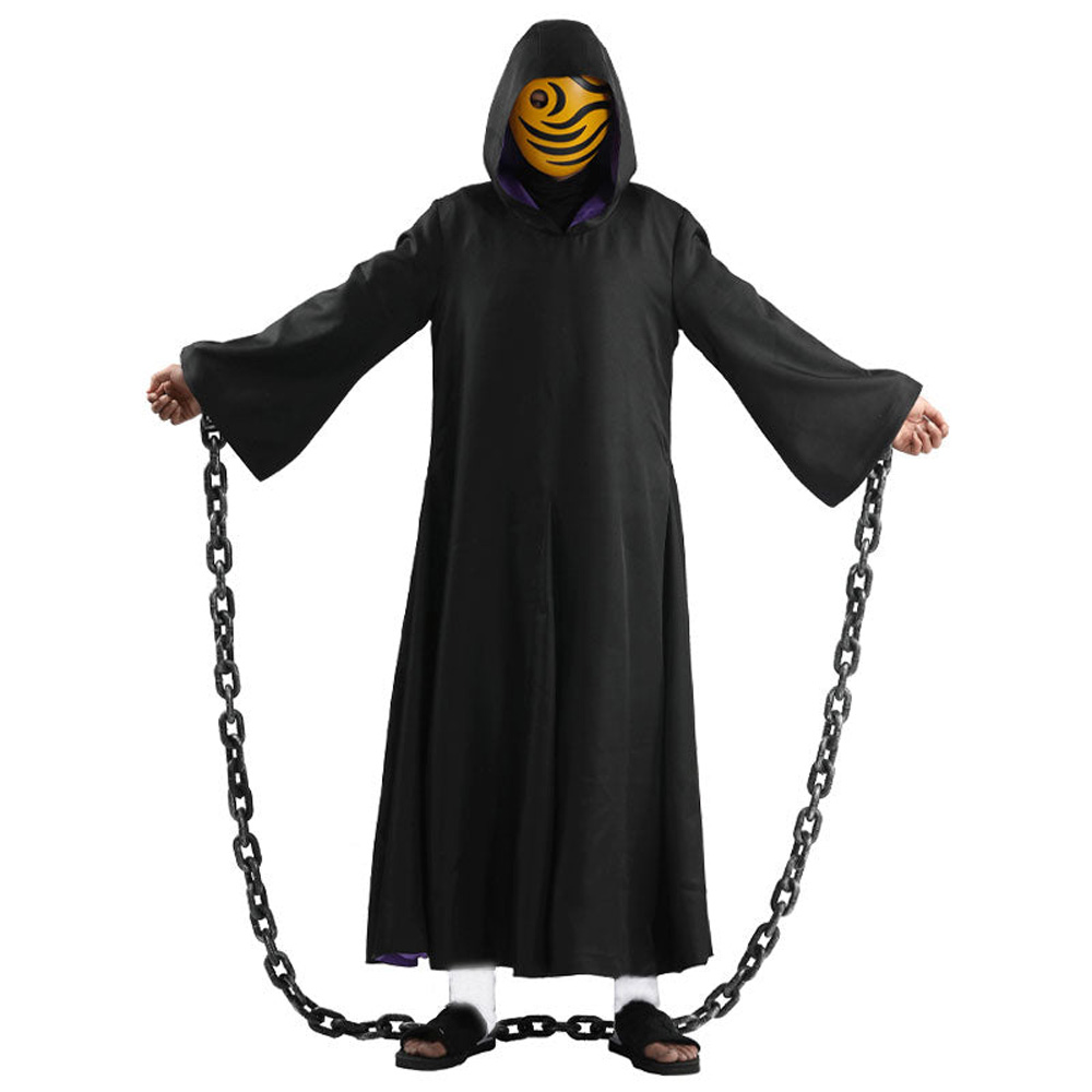 Naruto Tobi Cosplay Custume Mask Iron chain full set