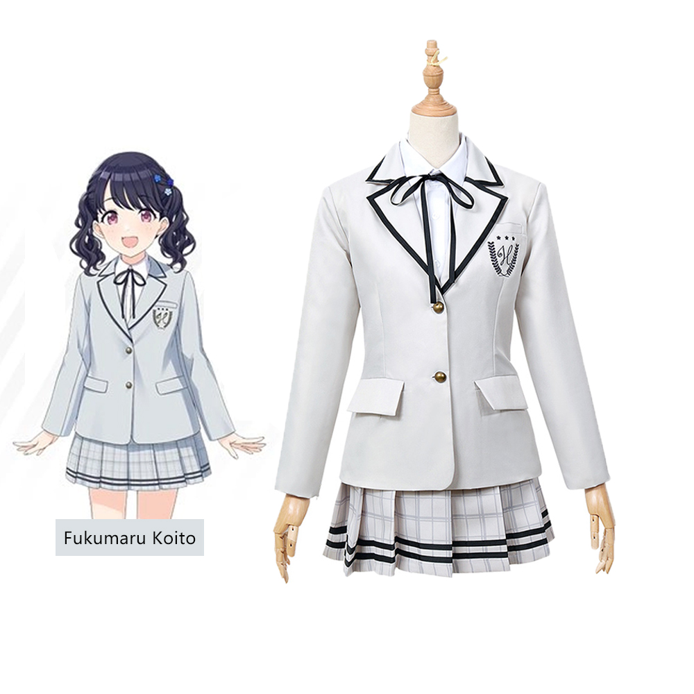 Game The Idolm@Ster Fukumaru Koito Cospaly Costume JK Dress CG