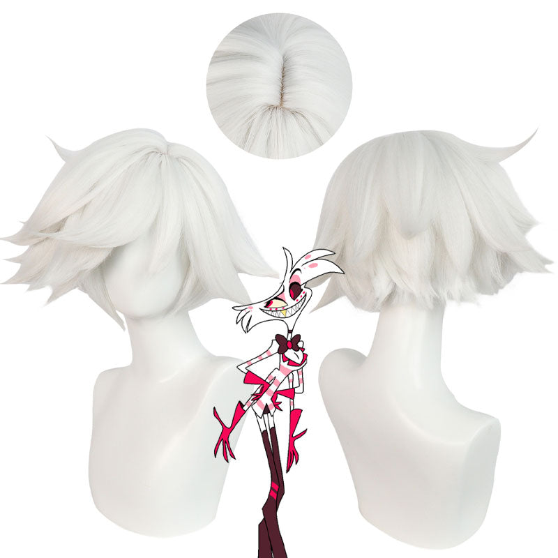 Hazbin Hotel Angel Dust White Cosplay Wigs