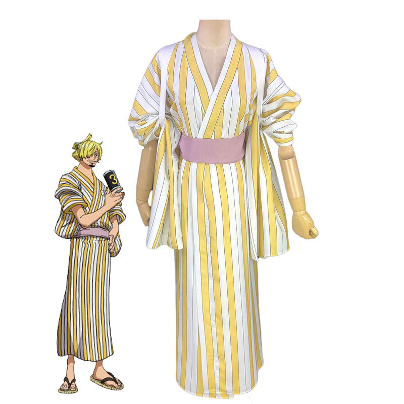 Anime One Piece Vinsmoke Sanji Kimono Cosplay Costumes