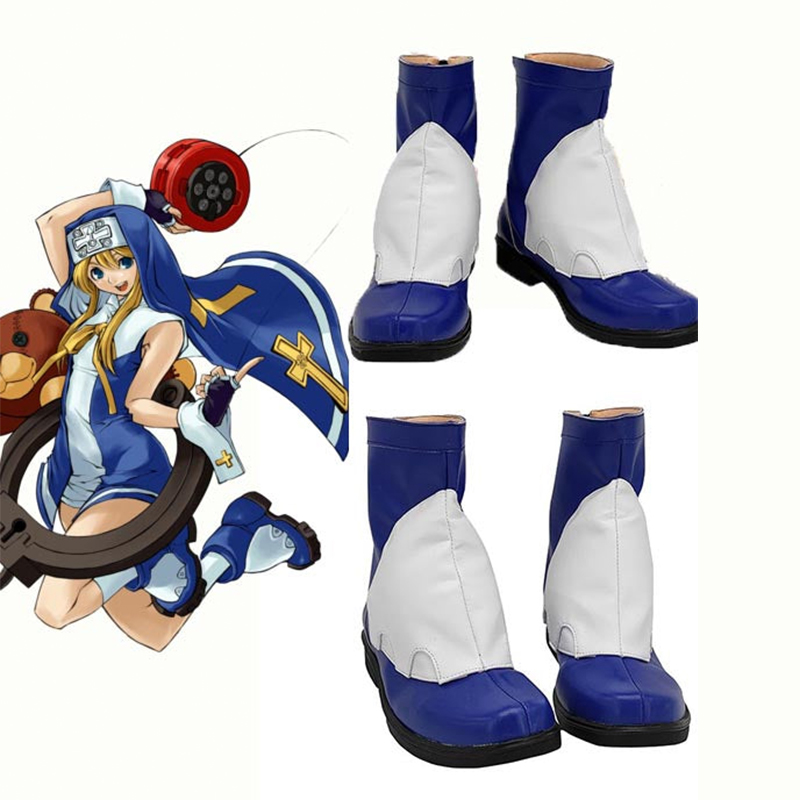 Guilty Gear Bridget Blue White Cosplay Shoes