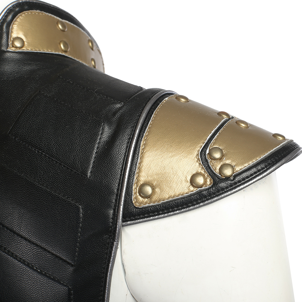 Marvel Movie Thor Ragnarok Valkyrie Black Battle Suit Halloween Cosplay Costume Blue Cloak M20170165