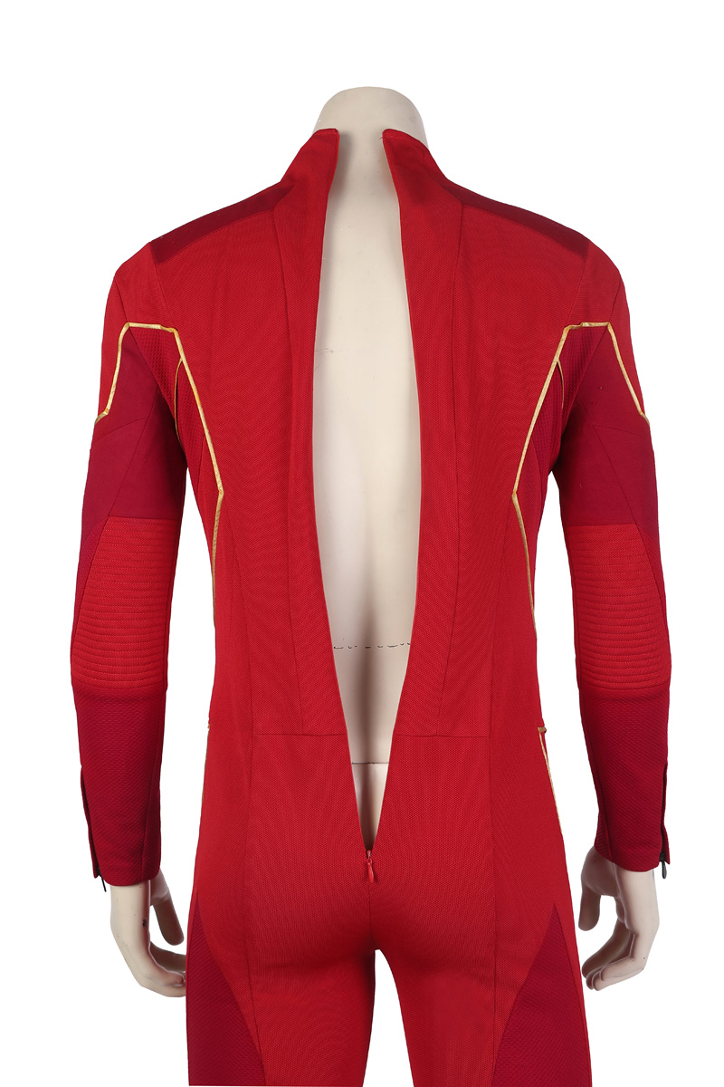 DC Movie The Flash S8 Cosplay Costumes Barry Allen Suit With Golden Boots 4906
