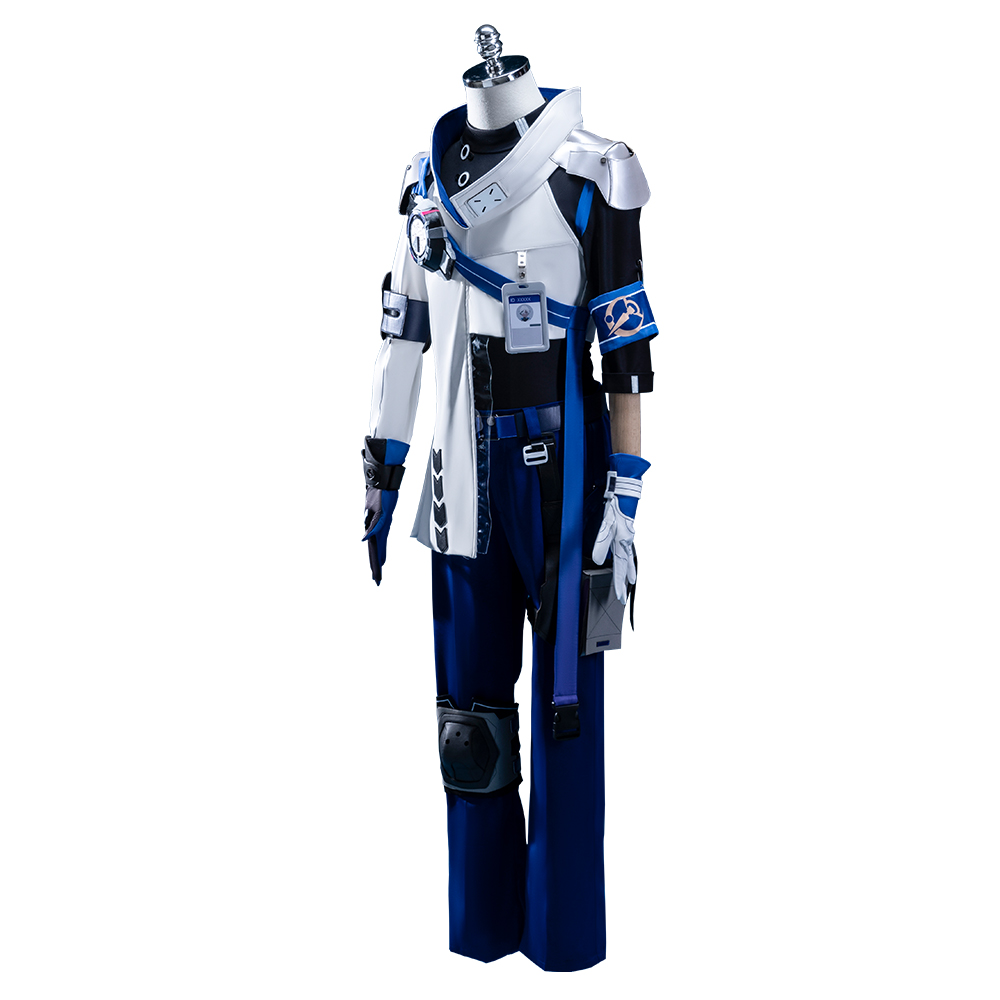 Game Honkai: Star Rail Alan Cosplay Costume Full Set Stretch Pu Leather Blue Outfit R20230138