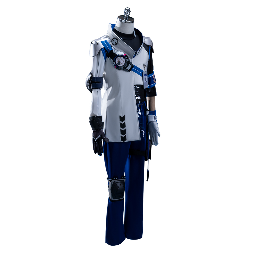 Game Honkai: Star Rail Alan Cosplay Costume Full Set Stretch Pu Leather Blue Outfit R20230138