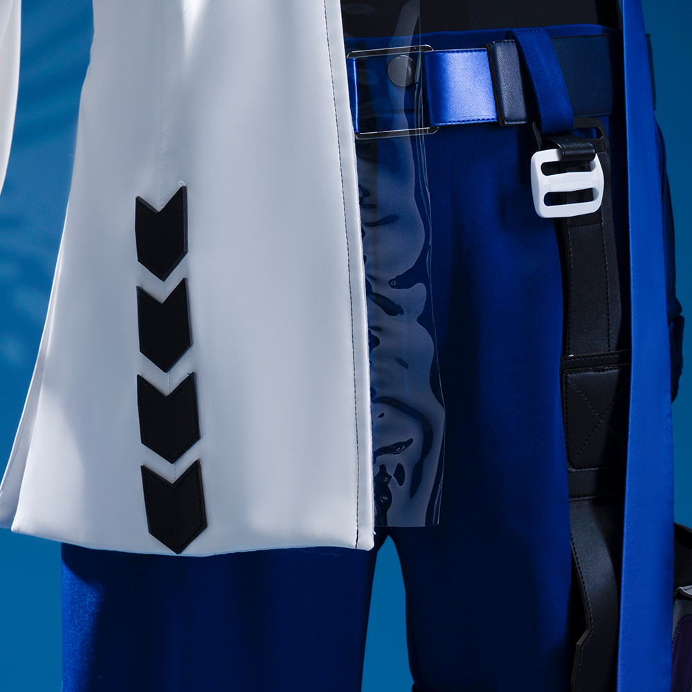 Game Honkai: Star Rail Alan Cosplay Costume Full Set Stretch Pu Leather Blue Outfit R20230138