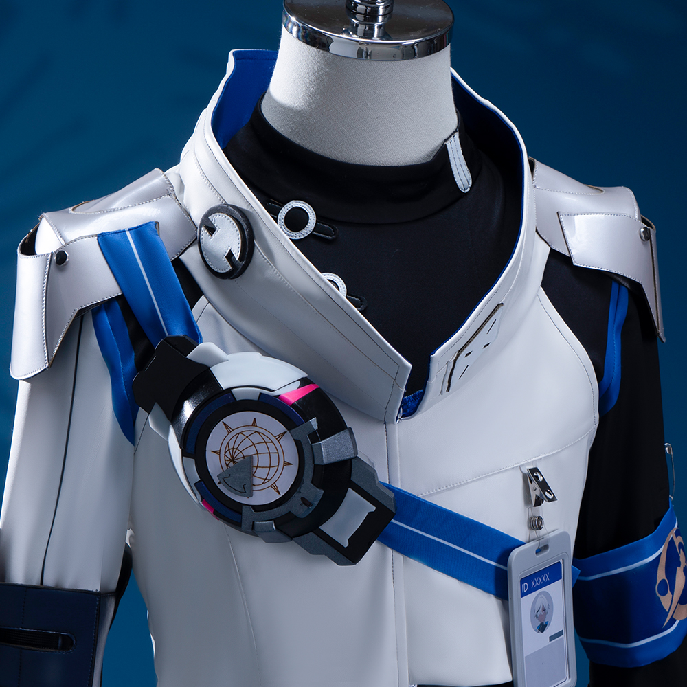 Game Honkai: Star Rail Alan Cosplay Costume Full Set Stretch Pu Leather Blue Outfit R20230138