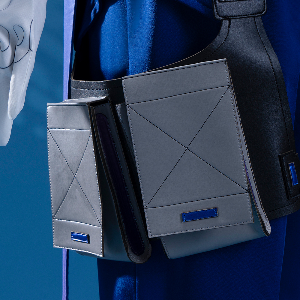 Game Honkai: Star Rail Alan Cosplay Costume Full Set Stretch Pu Leather Blue Outfit R20230138