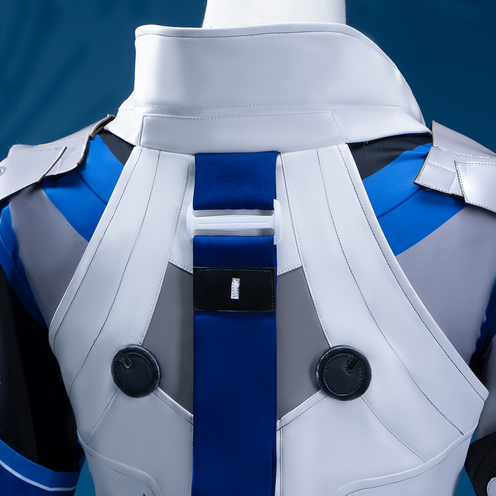 Game Honkai: Star Rail Alan Cosplay Costume Full Set Stretch Pu Leather Blue Outfit R20230138