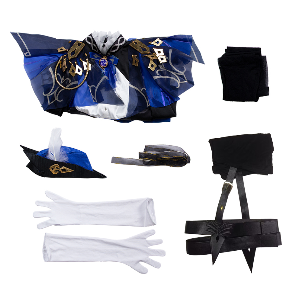 Game Genshin Impact Clorinde Cosplay Costume Halloween Costume Sets R20230179