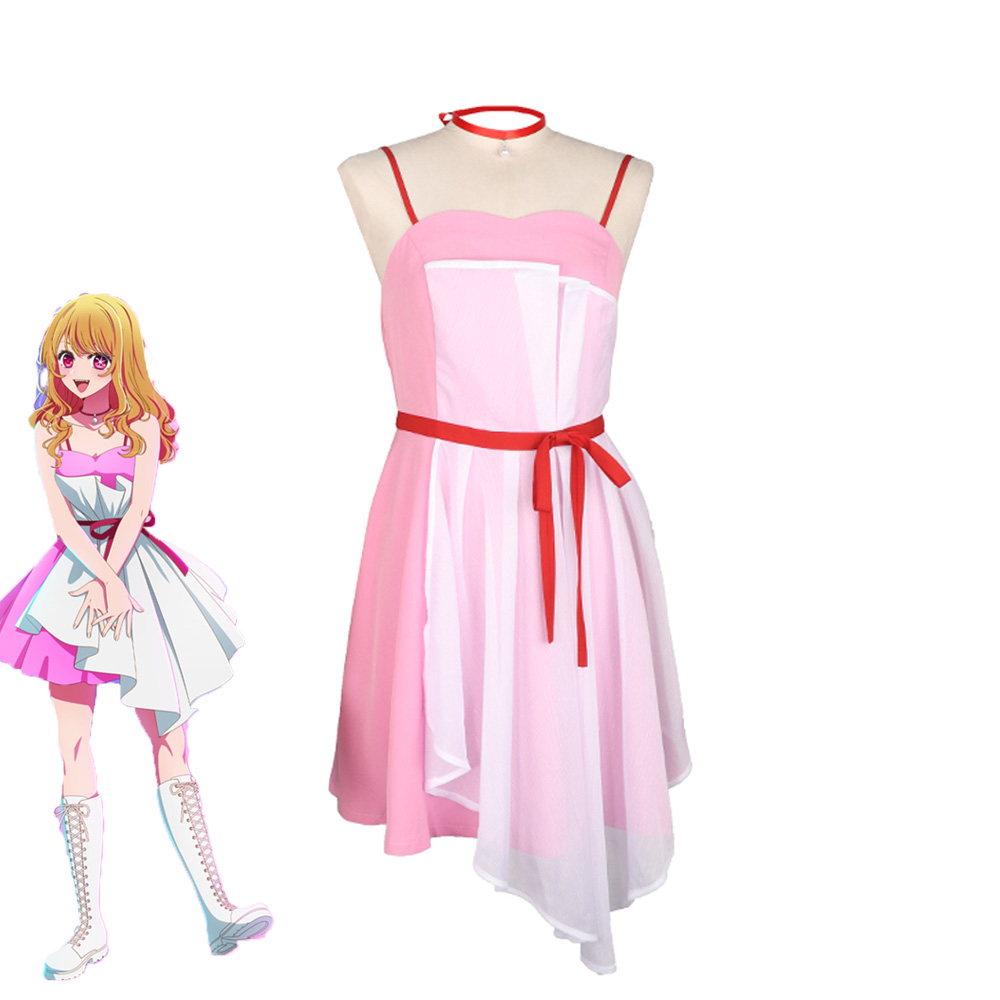 Anime Oshi No Ko Ai Ruby Hoshino Cosplay Costume Rubii Pink Ceremonial Dress Outfit