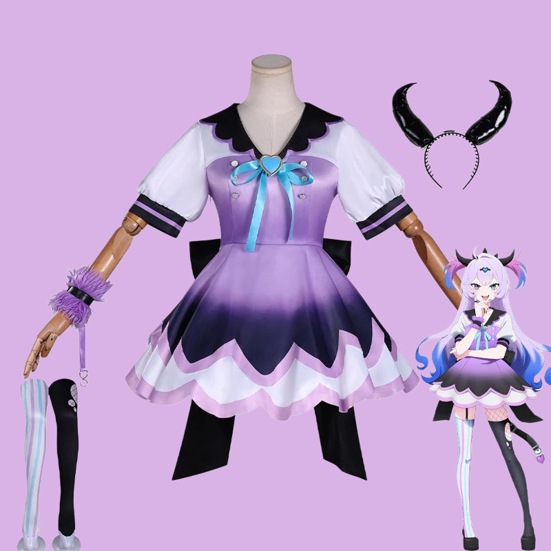 Needy Streamer Overload Deadly Poison Denpa Girl Purple Lollipop Cosplay Costumes