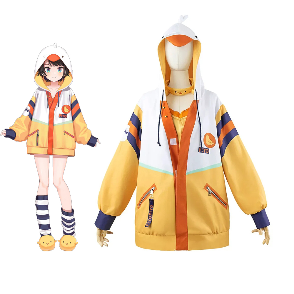Anime Virtual YouTuber Oozora Subaru Cosplay Costume  Uniform Slippers Woman Sexy Kawaii Party Costume