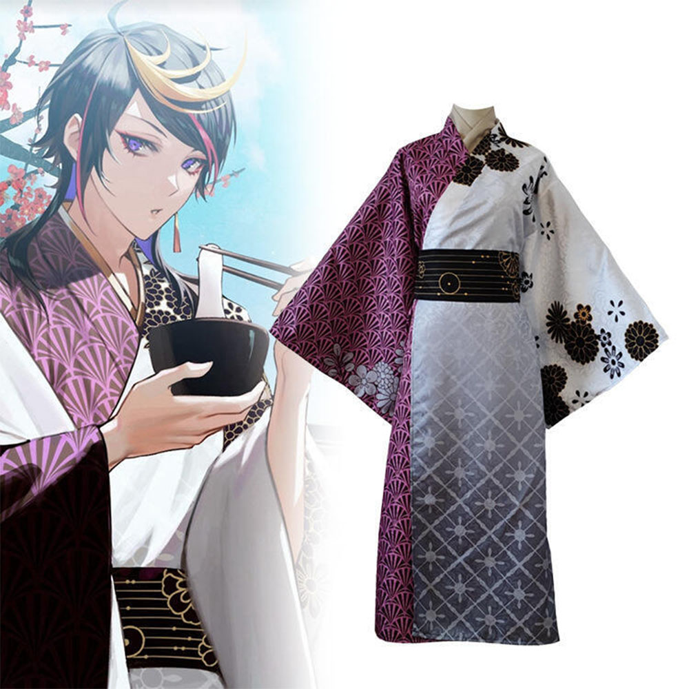 Vtuber Nijisanji Luxiem Cosplay New Year Shu Yamino Kimono Costume Uniforms Suit Cosplay Scarf