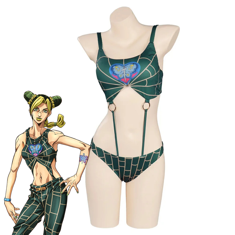 The Bizarre Adventures of JoJo Stone OCEAN Jolyne Cujoh Swimsuit Carnival Costume Swimwear Halloween Carnival Suit